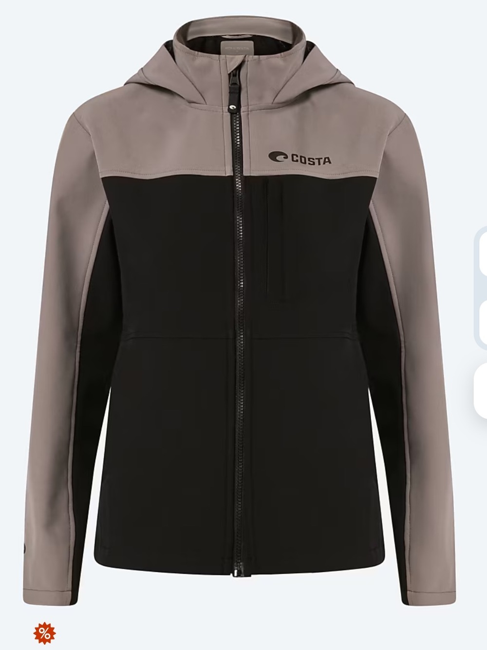 NWT Costa Leeward Hooded Soft Shell Black Gray Jacket Size Small